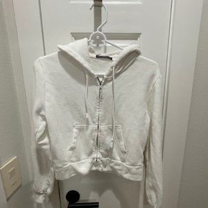 White Brandy Melville cropped hoodie